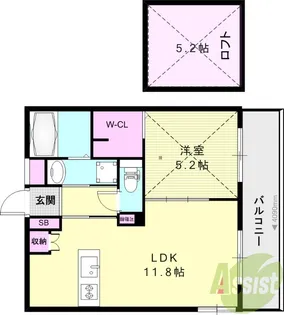 Mica Eleno Kurakuen【1階】の間取り