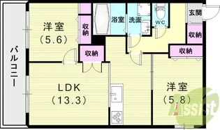 リゼ西宮仁川【3階】の間取り