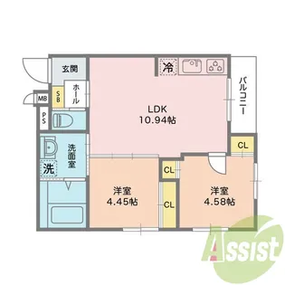 ヴェルデ大森【1階】の間取り