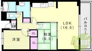 シャーメゾン燦燦東館【2階】の間取り