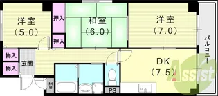 シェルコート南甲子園【2階】の間取り