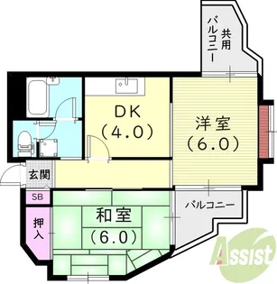 フローレンス西宮I【1階】の間取り