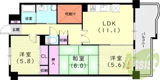 KDXレジデンス夙川ヒルズ3番館【4階】の間取り