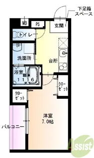 フジパレス阪急武庫之荘駅西Ⅱ番館【2階】の間取り