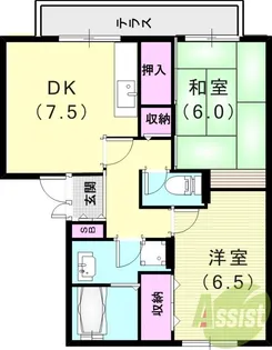グリーンハウス新伊丹【1階】の間取り