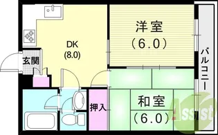 サウスコート【201号室】の間取り