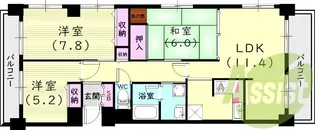 ジュエルコート甲子園口Ⅱ【1階】の間取り