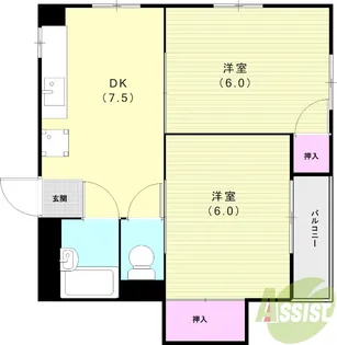 グリーンハイツ伊丹【5階】の間取り