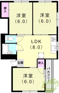 グリーンハイツ伊丹【201号室】の間取り