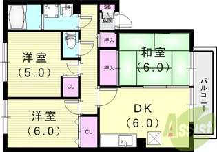 グランパルク向井 B棟【2階】の間取り