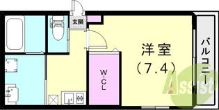 ワコーレヴィータ甲東園【103号室】の間取り
