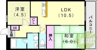 能登六番館 WEST【2階】の間取り