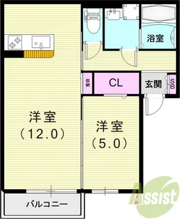 エンジェル御園【1階】の間取り