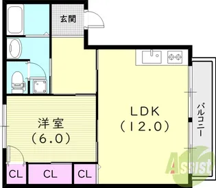 シャレオ上大市【1階】の間取り