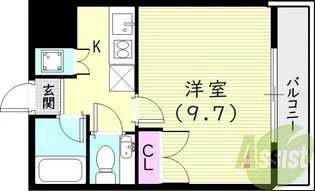 ラ・セーヌ西宮【6階】の間取り