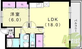 フリーダム中村【1階】の間取り