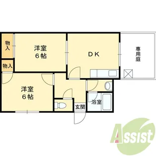 グランディア夙川I【1階】の間取り