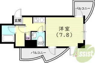 インターフェルティR2甲子園【8階】の間取り