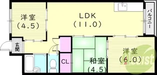 コンコード甲子園【4階】の間取り