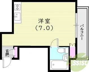 キューブ武庫川Ⅰ【4階】の間取り
