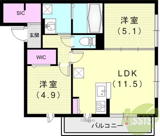 ユアメゾン富松【3階】の間取り