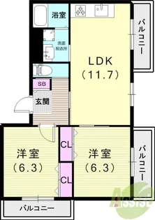 アメリア【3階】の間取り