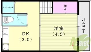 兵庫県尼崎市瓦宮アパート【2階】の間取り