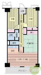 ヴィオレット宝塚【7階】の間取り
