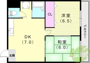 ベアコート塚口【3階】の間取り