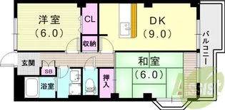 ヴァンベール東【2階】の間取り