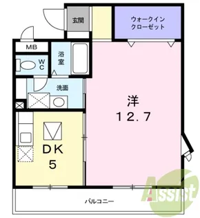 ディアコート口酒井【1階】の間取り