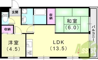 io甲子園二番館【2階】の間取り