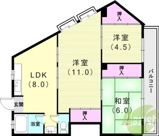 川田ハイツ【2階】の間取り