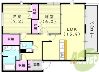 DAIKENN武庫之荘オストF【1階】の間取り