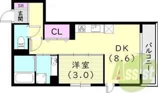 CLⅡ【1階】の間取り