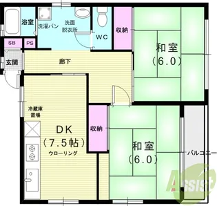 サンハイツⅠ【1階】の間取り