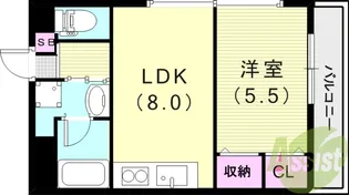 シュシュ甲子園【2階】の間取り