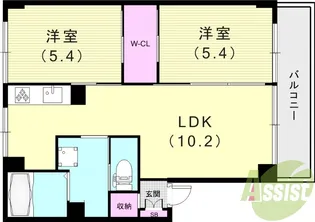 カサヴェール塚口【3階】の間取り