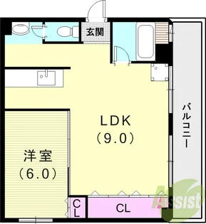 グランドハイツ浜甲子園【2階】の間取り