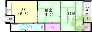 阪神マンション【208号室】の間取り