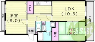 エバーグレイス西宮【1階】の間取り