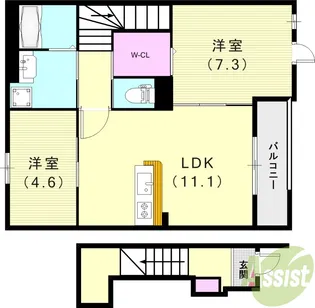 ルナ テラス甲子園【2階】の間取り