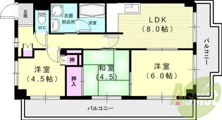 ロワイヤル百合【4階】の間取り