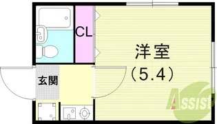ハセガワマンション【2階】の間取り