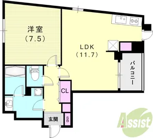 Villa Musica西宮北口【1階】の間取り