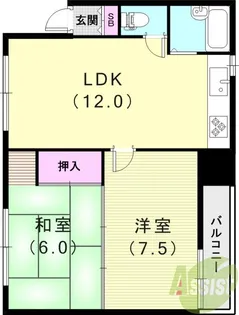 ホワイトパレス1号館【4階】の間取り
