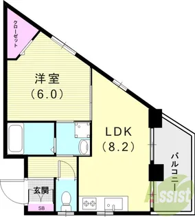 アメニティコート夙川【2階】の間取り