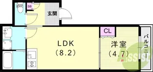 アバンテイオ武庫之荘【1階】の間取り