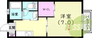 アネスト香枦園【2階】の間取り