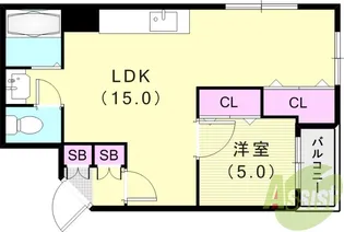 ハイツダイチョウ【301号室】の間取り